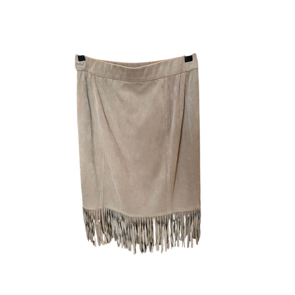 Women's Artisian NY Brown Faux Suede Western Boho Fringe Skirt Size 0